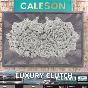 Bolsos de Mano de Lujo con Cristales para Mujer, con Cadenas de Diamantes de Imitación, para Bodas, Fiestas, con Flores de Diamantes - Product Image 2