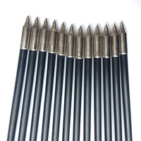 Flèche de 8 mm de bonne qualité pour arc classique et arc à poulies, à tête fixe, avec pointe en acier et plume en plastique, en fibre de verre