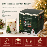 Bougie parfumée en cire de soja 200g dans un bocal en verre avec boîte cadeau, parfum de Noël, marque privée, parfum d'ambiance, OEM ODM, livraison rapide