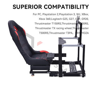 GY075 Matériau en acier haute résistance encadré noir Sim Race Cockpit <span class=keywords><strong>Simulateur</strong></span> <span class=keywords><strong>de</strong></span> <span class=keywords><strong>conduite</strong></span> Volant <span class=keywords><strong>de</strong></span> course Chaise <span class=keywords><strong>de</strong></span> jeu pour <span class=keywords><strong>Xbox</strong></span> 360 - Product Image 6