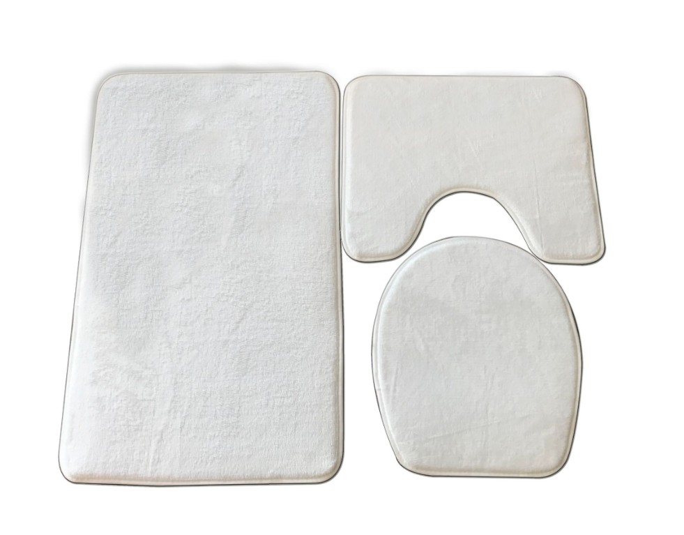 Белые пустые 3 шт. сублимационные коврики для ванной, коврики для ванной комнаты, дверной коврик