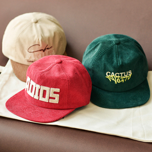 Vintage 5 Panel Corduroy Snapback Hat Custom 3D Embroidery Logo Unstructured Camp <strong>Cap</strong> <strong>for</strong> <strong>Men</strong> Women - Product Image 5