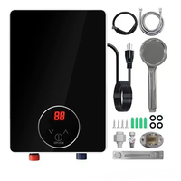 Chauffe-eau électrique mural instantané sans réservoir 3-6 kW 110 V avec écran numérique couleur en plastique pour douche à température constante à domicile