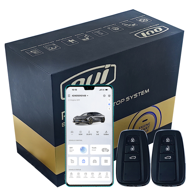 OVI App Control Car Alarm LTE/BT Remote Start Engine Smart Key Car Push Start System Universal Keyless Entry System