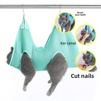 Hamac de toilettage tout-en-un pour animaux de compagnie Chat Chien Coupe des ongles de bain avec sangles de retenue Nettoyage des oreilles Lit suspendu