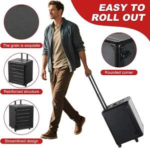 Valise miniature portable pour le rangement et l'exposition de collection avec roulettes et 5 plateaux métalliques pour figurines/modèles de voitures/pierres - Product Image 2