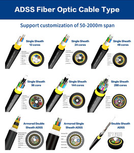 Cable de <span class=keywords><strong>Fibra</strong></span> Óptica Aéreo OUFU de 24 Núcleos, 48 Núcleos, 6, 12, 48, 96, 144 Hilos, PE/AT, con Cubierta Simple, ADSS - Product Image 3