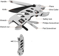 Clé multifonction avec 7 outils/pince coupante/coupe-fil/visseuse plate/visseuse cruciforme/pliable et portable
