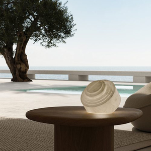 alabaster Hand Carved Snowflake Marble Desk Lamp Indoor Outdoor Decorative table Light for Living Room Bedroom Patio Garden - Product Image 5