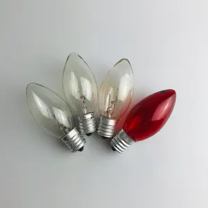 Bombillas de repuesto para luces navideñas, paquete de bombillas de cristal transparente C9, 7 vatios, 120V, 240V, E17, incandescente, C9, 25 uds.