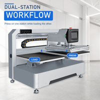 Presse à chaud électrique automatique double station multi-tension avec contrôle LCD, nouvelle imprimante à plat 110V/220V/380V pour vêtements