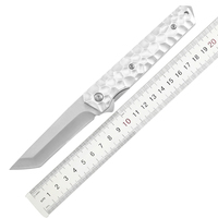 Couteau à fruits de poche EDC pour camping et survie en plein air, manche en aluminium OEM personnalisable et lame en acier inoxydable pour le bricolage