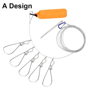 Attrezzatura da pesca Stringer Clip di Blocco di Pesce In Acciaio Inox Corda Blocco di Pesce con Galleggiante 5 Scatta In Metallo - Product Image 4