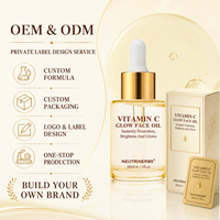 Huile Visage Éclatante à la Vitamine C 30ml Marque Blanche OEM ODM – Antioxydante, Hydratante, Nourrissante, Réparatrice de la Barrière Cutanée