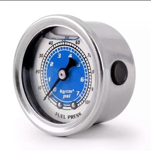 Universal Anti Vibration Fluid Pressure Gauge 0 100 <b>Psi</b> Stainless Steel For Car Modification Axial 40mm Pointer Type - Product Image 4