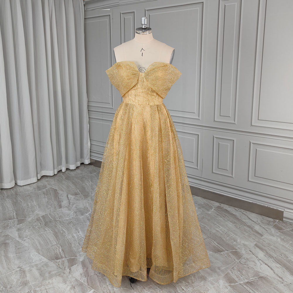 black and gold color combination dress Luxury Yellow Halter Neck Beaded Gala Prom Dress SS554 Yellow / 8