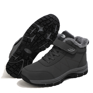 2024 Unisexe Imperméable Peluche PU Cuir Baskets Chaussures de <span class=keywords><strong>Randonnée</strong></span> <span class=keywords><strong>Hiver</strong></span> Chaud Hommes Femmes Lacets Printemps Escalade Chasse - Product Image 2