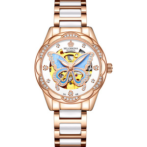 2026 Men's <b>Automatic</b> Tourbillon Business Watch Hollow Lunar Phase Gradient Diamond <b>Chronograph</b> Wristwatch Mechanical Style - Product Image 3