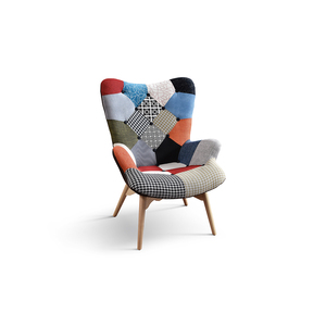 Ensemble de fauteuils Harlequin multicolores, base en métal, pour salon, une seule pièce - Product Image 1