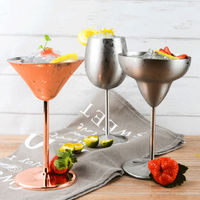 Benutzer definierte hitze beständige Becher Rotwein Martini Glas becher Twisty Tall Stem Edelstahl Schuss Champagner Martini Gläser für Party