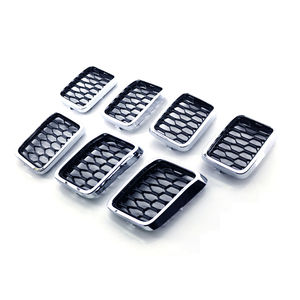 Per 2017 Jeep Grand <span class=keywords><strong>Cherokee</strong></span> <span class=keywords><strong>nero</strong></span> + cromato a nido d'ape testurizzato griglia del radiatore anteriore nuova 68317863AA - Product Image 2