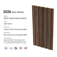 Fabricant de panneaux muraux rainurés larges WPC à 5 lames, 150x9mm, texture bois profonde, OEM ODM, personnalisés, imperméables, modernes, pour escalier, salle de sport, salle de bain