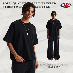 เสื้อยืดแขนสั้นทรงหลวมทรงบ็อกซี่ผ้าฝ้าย 100% หนัก 275 กรัม คอลเลคชั่นใหม่สำหรับผู้ชาย ฤดูใบไม้ผลิและฤดูร้อน ปี 2026 - Product Image 3