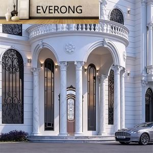 Colonnes en marbre néoclassiques sur mesure, base et capitale complètes, marbre blanc massif, décoration de façade de villa de luxe - Product Image 1
