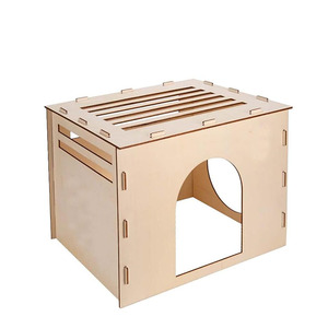 Casetta in <span class=keywords><strong>Legno</strong></span> Incisa a Forma <span class=keywords><strong>di</strong></span> Coniglio - Castello, Rifugio, Fortezza Giocattolo - Design Personalizzabile e Durevole - Product Image 1
