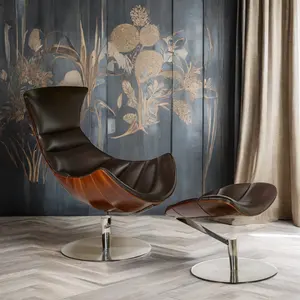 A buon mercato morbido e confortevole accento di lusso monoposto reclinabile Chaise Lounge Designer Hotel per il tempo libero sedia reale in legno