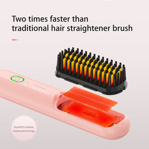 Беспроводная термощетка для выпрямления волос, перезаряжаемая, портативная мини-щетка-выпрямитель для укладки волос - Product Image 3