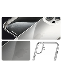 Coque de téléphone transparente souple en TPU antichoc créative de luxe deux-en-un pour iPhone 16 en gros