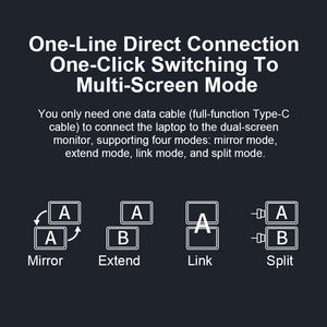 Monitor Portátil Plegable de 15.6 Pulgadas con Pantalla Dual IPS USB C HDMI para Laptop, Negocios, Oficina, Multi-Dispositivo, Pantalla Extendida - Product Image 4