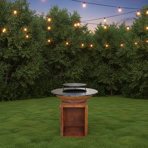 <span class=keywords><strong>Plancha</strong></span> amovible robuste <span class=keywords><strong>en</strong></span> acier Corten rouillé au design moderne pour la cuisson <span class=keywords><strong>en</strong></span> extérieur - Product Image 1