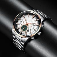 Montre de luxe pour homme à cadran en verre, bracelet en acier inoxydable, étanche, à tourbillon, à quartz, mode décontractée, squelette, personnalisable