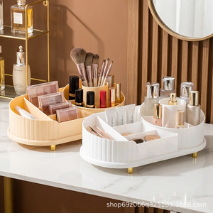 Cosmetic <b>Storage</b> Box <b>With</b> Divided Compartments For Makeup Brushes Lipsticks Skincare Products On <b>Dressing</b> <b>Table</b> - Product Image 5