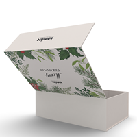 Grande boîte-cadeau pliable de présentation magnétique personnalisée haut de gamme avec fermeture à ruban à rabat conception pliante et couvercle durable