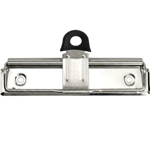 Suministros para Archivadores, Portapapeles de Metal Plateado de 120 mm con Logotipo Personalizado, Clip con Gancho y Esquinas de Plástico - Product Image 1