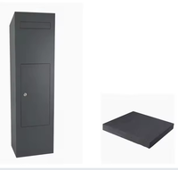 Boîte aux lettres sécurisée personnalisée DIVINE en acier inoxydable de grande taille avec serrure, noire, en acier inoxydable, grise