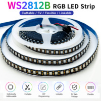 Bande LED adressable WS2812B DC5V 144 LED/m SMD3535 RGB programmable IP20 pour salle de jeu, rétroéclairage TV, décoration