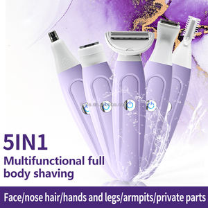 Épilateur électrique 5 en 1 pour femmes OEM, rasoir électrique, épilation indolore, visage, bikini, pubis, corps, voyage à domicile, étanche, rechargeable - Product Image 2