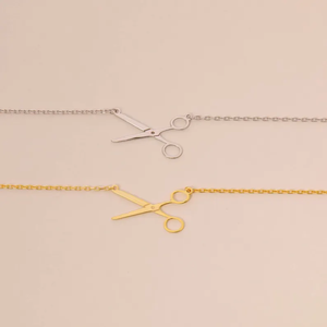 Collier minimaliste Jietao personnalisé en acier inoxydable plaqué or 18 carats, motif ciseaux, délicat, saphir, fierté lesbienne, bijoux anti-ternissement - Product Image 2