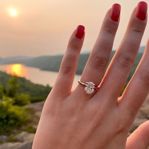 OAHLAN <span class=keywords><strong>Bague</strong></span> Solitaire en Argent Sterling 925 avec Diamant en Zirconium Taille Ovale <span class=keywords><strong>3</strong></span> Carats pour Femme, Cadeau <span class=keywords><strong>de</strong></span> Fiançailles, Alliance - Product Image 3