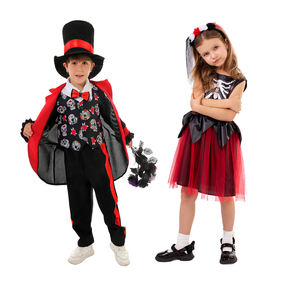 Halloween fantasma Cosplay negro y rojo calavera vestido disfraz chico carnaval fiesta actuación personaje vampiro Doomsday trajes - Product Image 1