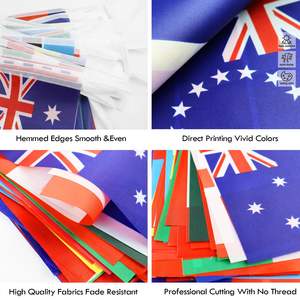Atacado Poliéster String Bandeira Pennant Bunting <span class=keywords><strong>Banner</strong></span> Todos os Países 100D Poliéster 14x21cm 5x8 Polegadas Bandeira Bunting - Product Image 4