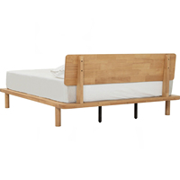 Cama de Plataforma de Roble Macizo Minimalista de Grado Comercial al por Mayor, Ecológica y Duradera, para Proyectos de Muebles de Hotel y Apartamento, Cama Personalizada