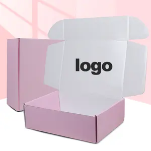 Paquete de logotipo personalizado Natural, caja de cartón de embalaje de envío plegable, respetuoso con el medio ambiente