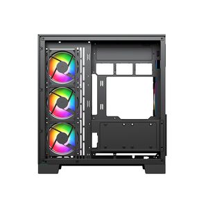 Boîtier de <span class=keywords><strong>PC</strong></span> de jeu ATX avec refroidissement par flux d'<span class=keywords><strong>air</strong></span>, design le plus récent, panoramique, sans outils, avec 2 ventilateurs arrière - Product Image 3