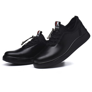 Professionale in pelle nera a prova di foratura intersuola impermeabile Punt uniforme di sicurezza in acciaio punta <span class=keywords><strong>scarpe</strong></span> da cuoco per la <span class=keywords><strong>ristorazione</strong></span> - Product Image 2