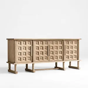أثاث أنتيكة حديث بتصميم إسكندنافي منتصف القرن تصميم خاص خشب صلب لغرفة المعيشة المطبخ تخزين التلفاز حامل للوضع على طاولة المطبخ الخزف